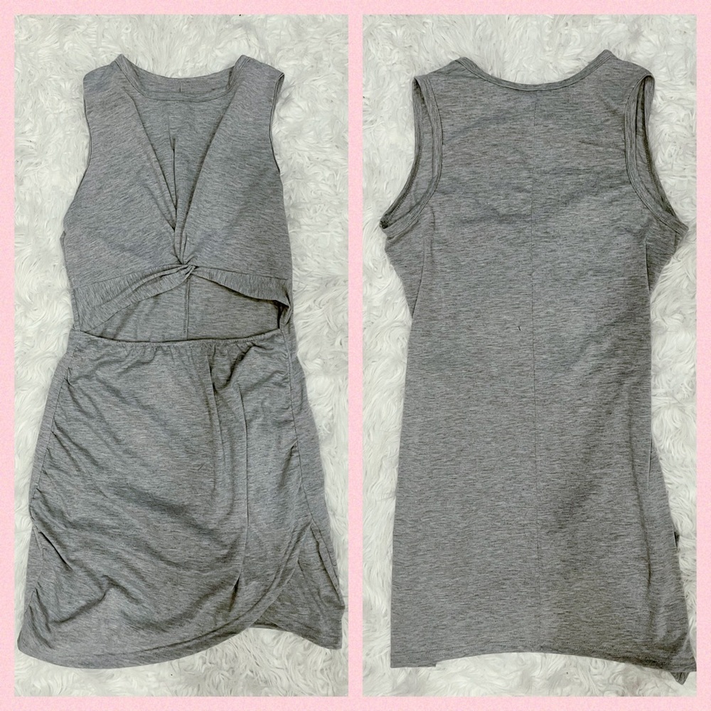 Knot Cross Crop Top Wrap Dress